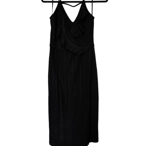 BCBGeneration Ribbed Strap Black Midi Dress - Picture 2 of 4